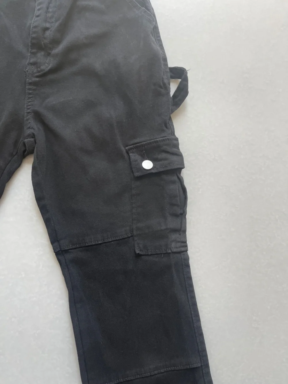 Black Cargo Jeans Womens Size M Stretch Utility Pocket Pants